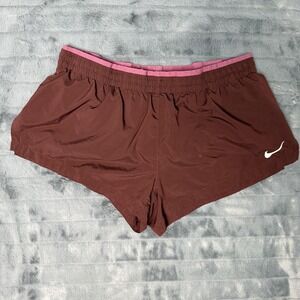 Nike Dri-FIT Shorts Womens Medium Brown 3.5 Inseam Running Athletic Gym Training